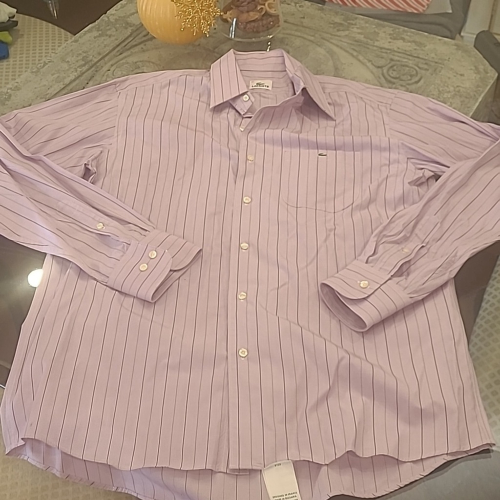 LACOSTE MEN'S CASUAL BUTTON DOWN SHIRT L/XL